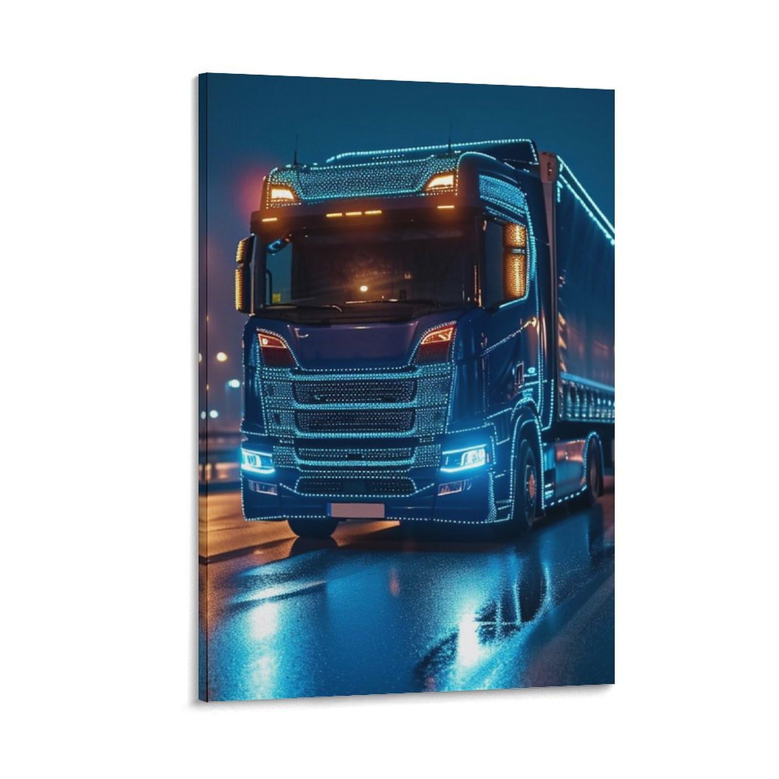 DHBANEIOK Truck Canvas Wall Art Customised Personalised Photo on Canvas for Bedroom Room Picture Digitally Printed 20x30inch(50x75cm)