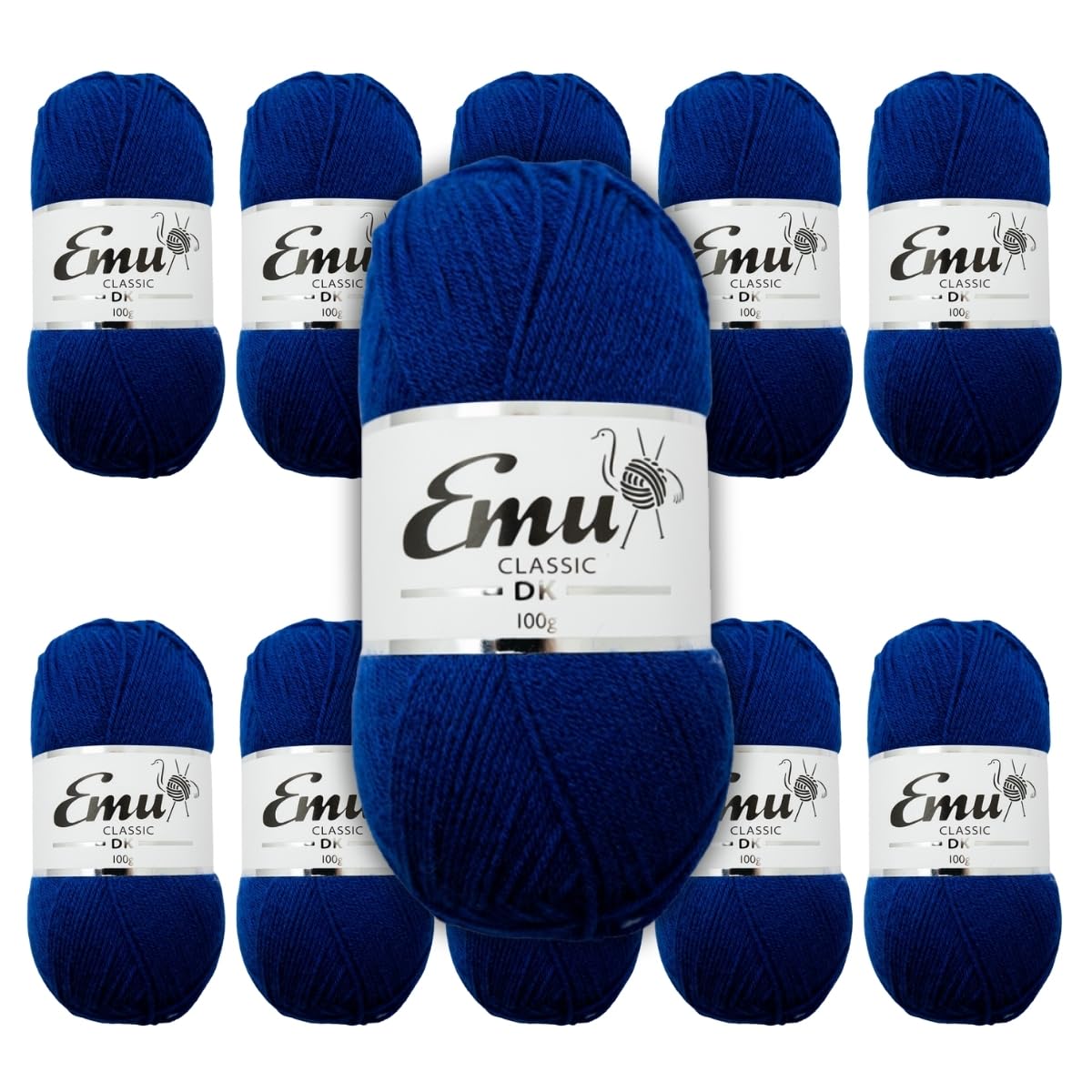 Emu Classic DK Acrylic Yarn 100g Balls 282m, Pack of 10, Admiral - 137