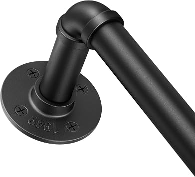 FELIDESIGN 1 Inch Heavy Duty Blackout Curtain Rod, 168 to 240 Inch, Black