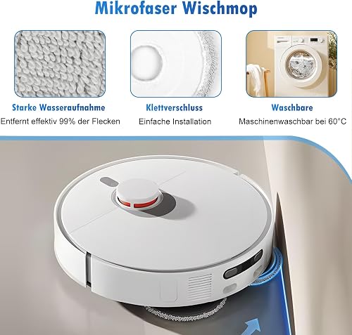 Pack of 18 Accessories for Xiaomi Robot Vacuum X20 Max / X20 Pro Robot Vacuum Cleaner, Replacement Parts with 1 Main Brush, 4 Wipes, 4 Dust Bags, 4 Filters, 4 Side Brushes, 1 Cleaning Brush - 4