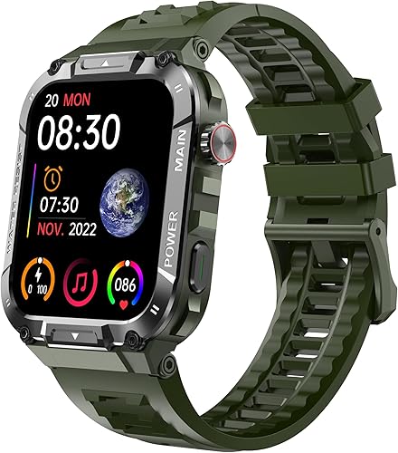 Miniatura 1 de Hvlgmrc Reloj inteligente militar para hombre de 1.93 pulgadas para deportes al aire libre con respuestahacer llamadas, reloj de fitness, oxígeno en
