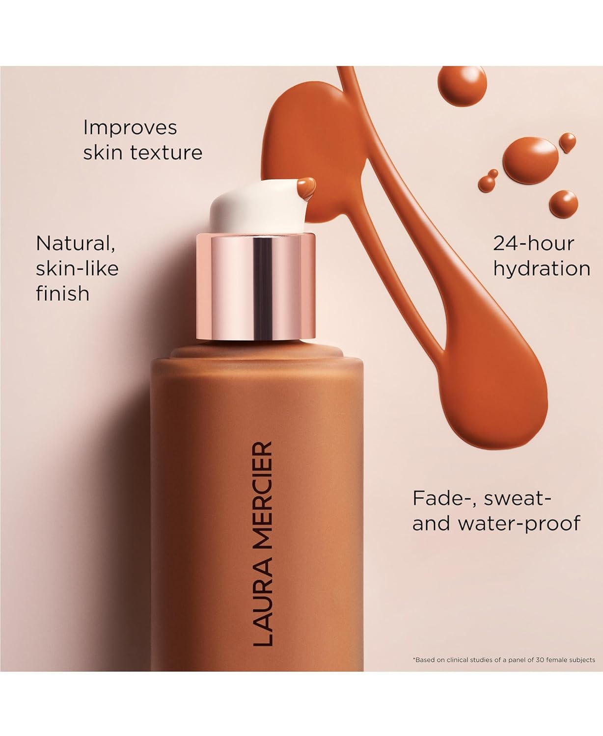 Real Flawless Weightless Perfecting Waterproof Foundation, Medium Coverage Foundation, Buildable Coverage, 12 HR wear, Non-comedogenic, 1oz - Image 4