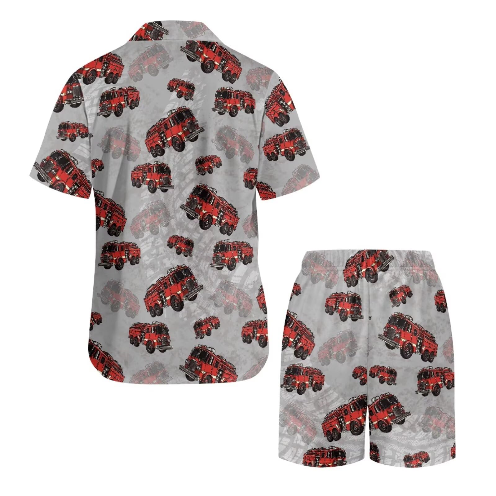 Herren-Schlafanzug-Set, kurzärmelig, Knopfleiste, Nachtwäsche, Loungewear, Nachtwäsche, 2-teilig