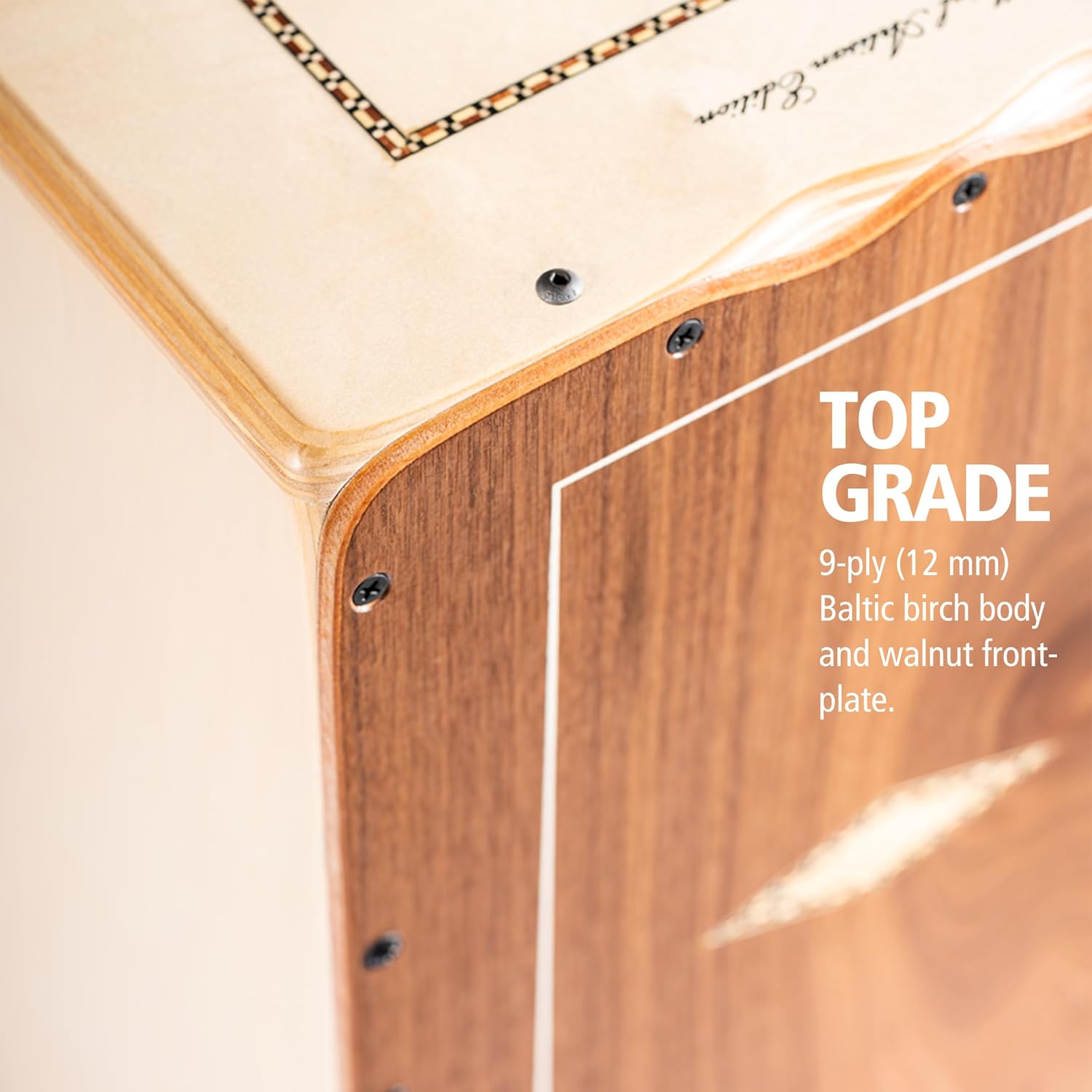 Meinl Artisan String Cajon with Walnut Frontplate / Baltic Birch Body - MADE IN SPAIN - Cantina Line, 2-YEAR WARRANTY (AECLWN)