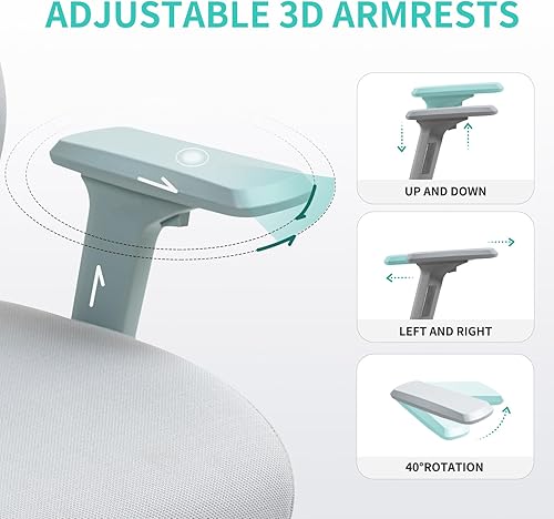 Miniatura 8 de Silla de oficina de 500 libras, silla de computadora resistente con reposapiés, silla de oficina ergonómica de malla reclinable para el hogar y la