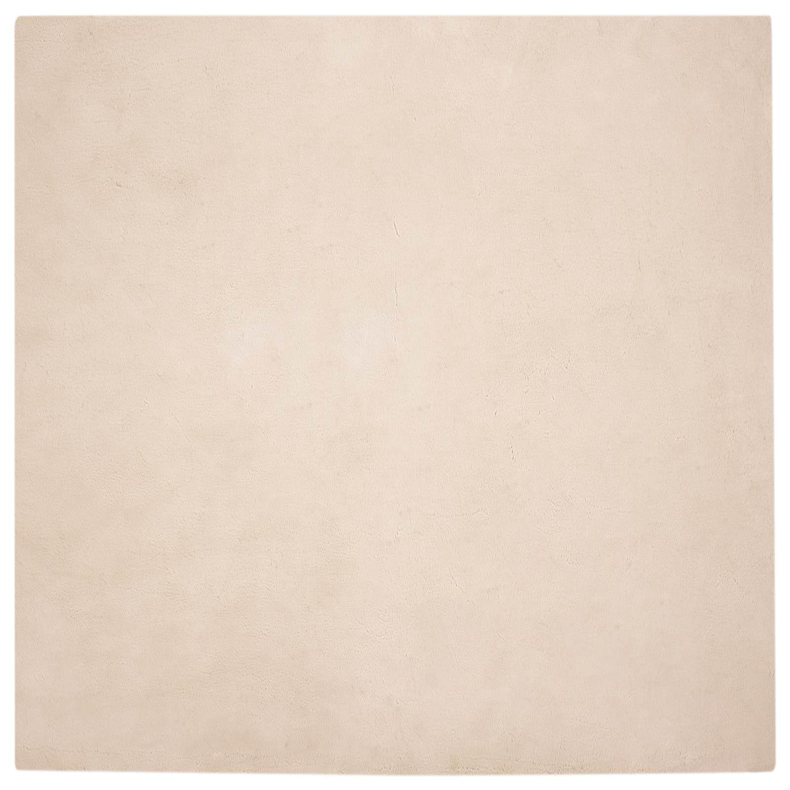 Tapis antidérapant fausse fourrure lapin taupe 200x200 cm pour sol glissant