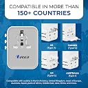 OREI 25Watt Universal Charger Adapter | 2X USBC 1XUSB A - 4-in-1 International Travel Adapter | 10 Years Warranty | Universal Travel Adapter Compatible 150+ Countries | Type C, A, G, I Compatible gallery image