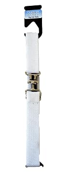 Dapper Snappers Girls Big Kids Elastic Stretch Belt with Silver Metal Clasp Buckle, White - Made in USA_