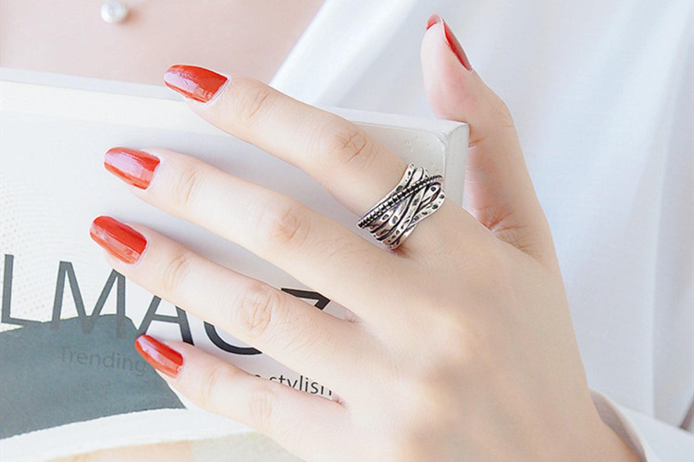 Anelli Regolabili con Dichiarazione in Argento Sterling, Anelli for San Valentino da Donna