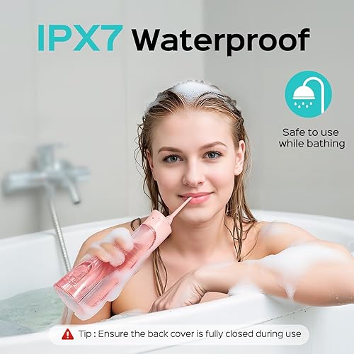 Miniatura 7 de COSLUS - Irrigador de agua portátil para dientes 4 modos y 5 niveles de intensidad, cepillo dental eléctrico profesional para encías sensibles,