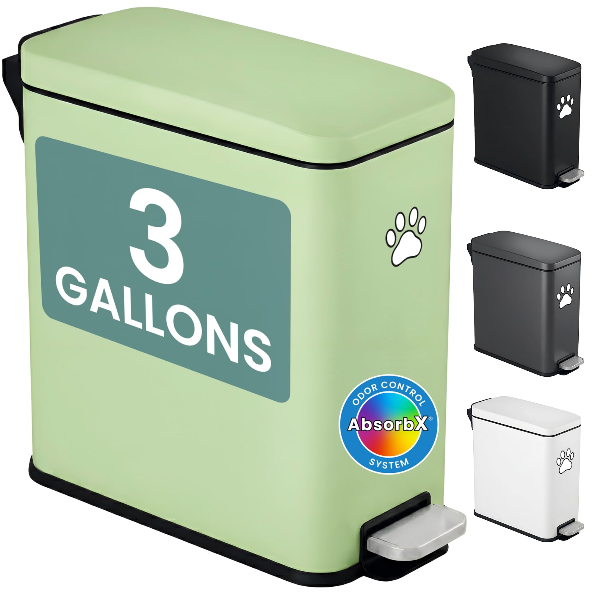 iTouchless 3 Gallon / 12 Liter Dog Poop Trash Can with AbsorbX Odor Filter
