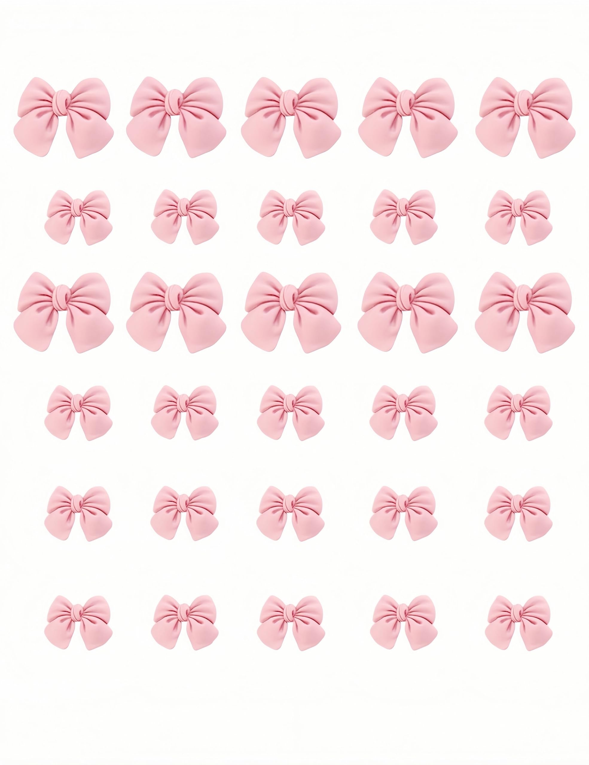 30pcs 2sizes The Pink Stuff Croc Charms Decorations,Bow Cake Topper, Coquette Bow Croc Charms Cake Topper Supplies For Theme Parties/Engagements Baby Showers Birthday Parties