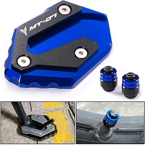 Miniatura 2 de SHATKA Para Yamaha MT-07 Accesorios MT07 MT 07 2014-2022 2019 2018 Soporte lateral extendido Placa amplificada almohadilla y cubierta de válvula de