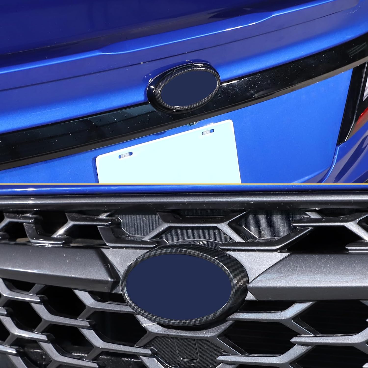 Car Tailgate Emblem Cover Trim Compatible with Subaru WRX 2022 2023 2024 2025 2026, Car Front and Rear Logo Circles Cover, Circle Ring Center Decor Logo Accessories (Carbon Fiber Pattern)