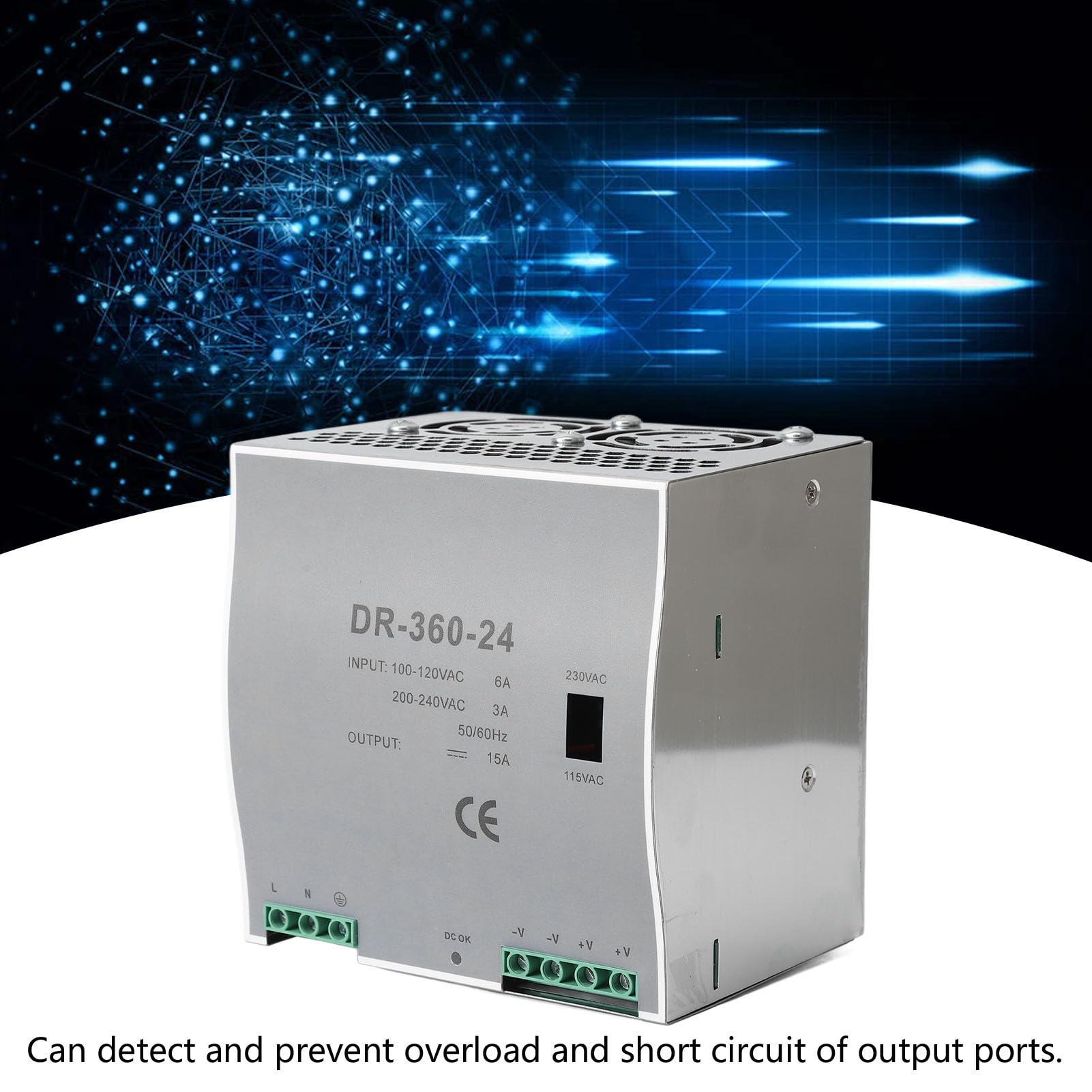 Generic 360-W-AC-zu-DC-Netzteiladapter, Zuverlässiger Transformator für Heimbeleuchtung und Überwachungskameras, Kompakte Größe (24V-Ausgang)