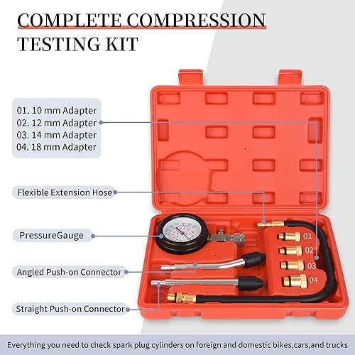 Miniatura 2 de Probador de compresión de cilindro de motor de gasolina 0-300PSI para probar motosierra motosierra motosierra moto de nieve