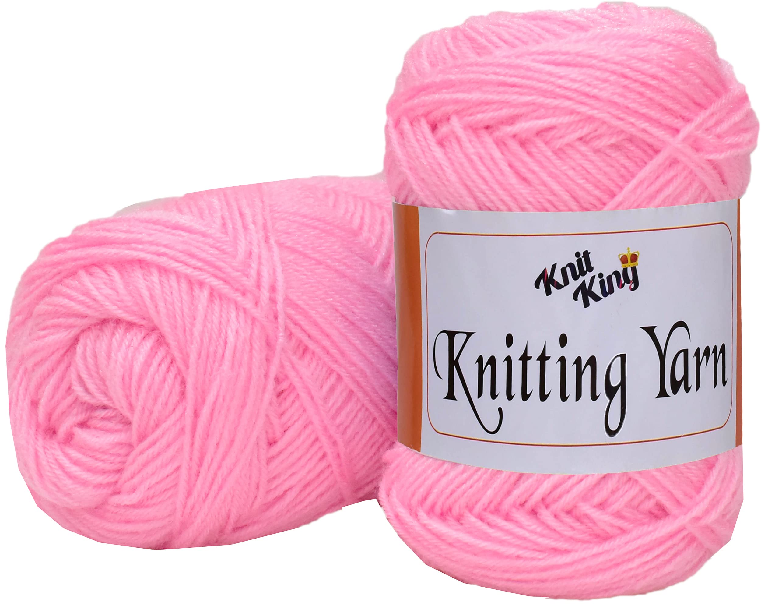 KNIT KING 100% Acrylic Wool Deep Pink 100 GMS Wool Ball Hand Knitting Wool/Art Craft Soft Fingering Crochet Hook Yarn, Needle Knitting Yarn Thread Dyed-B Art-AII