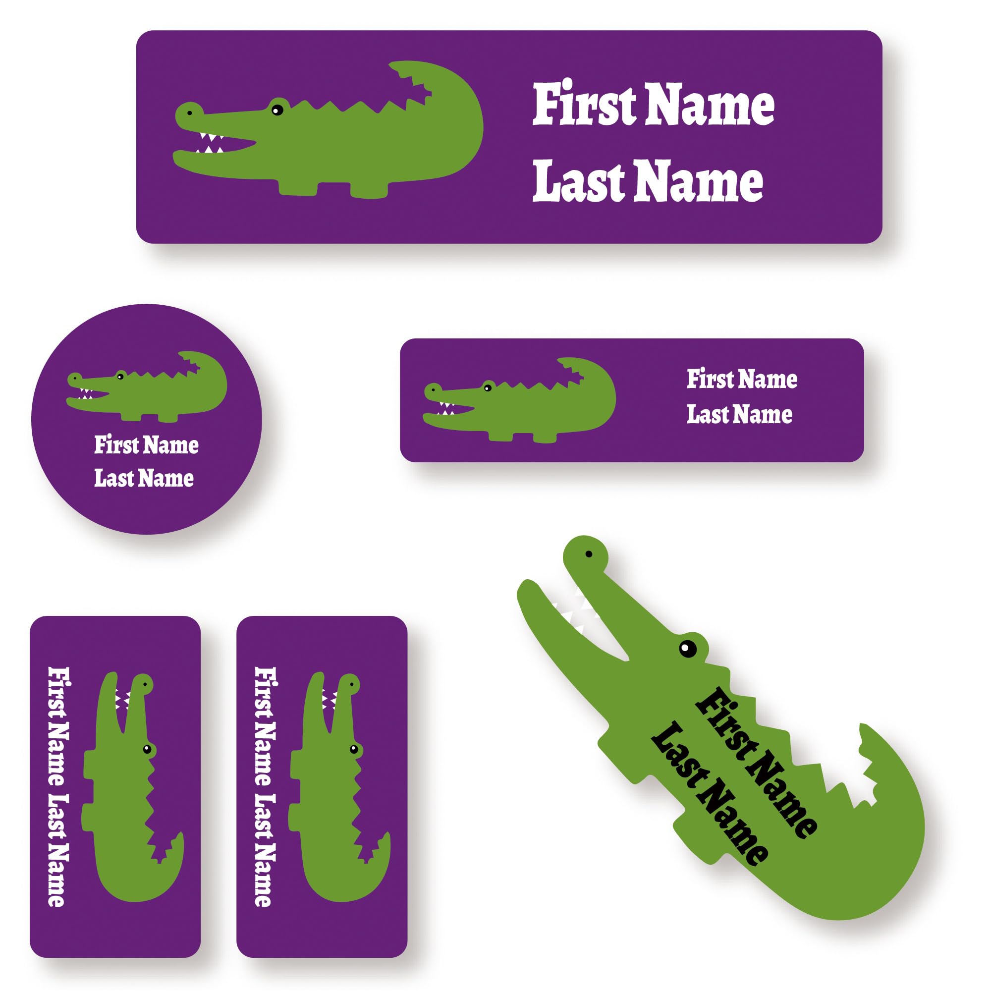 117 Stick On Washable Name Labels for Kids - Personalised Name Tags for Clothes, Custom No-Iron Clothing Stickers for Daycare, School Supplies, Waterproof Name Tags (Purple)