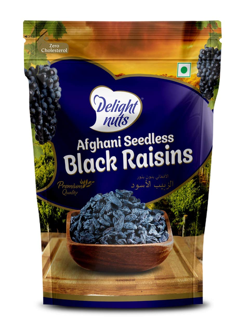 Delight Nuts Afghani Seedless Black Raisins - 200g