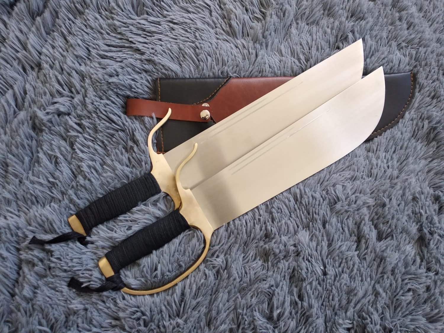 Lin Sword,Wing Chun Eight Cut Knife,Stainless Steel Blade,Leather,Brass