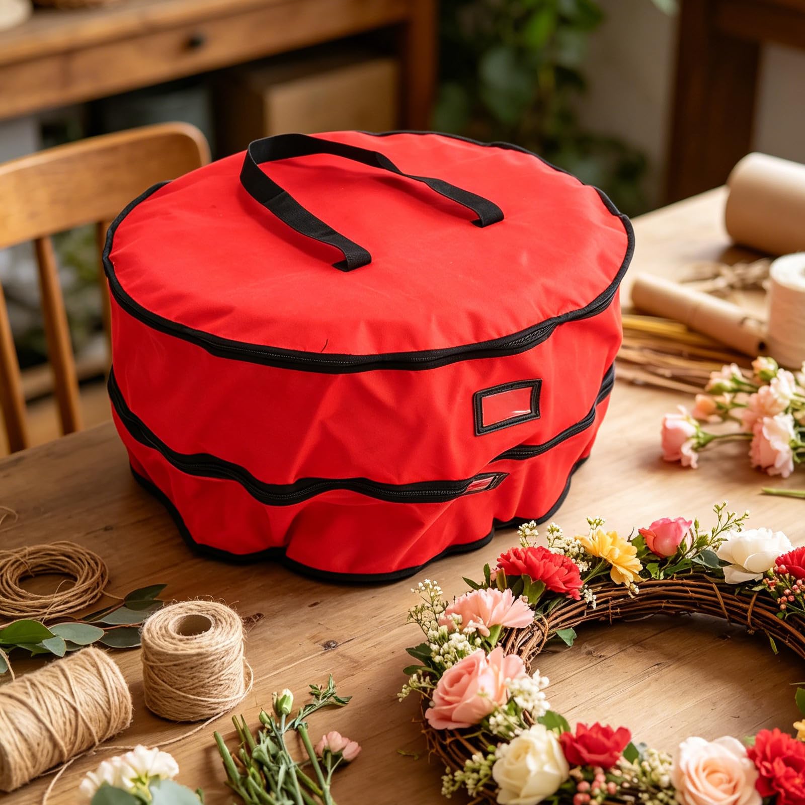 Bolsa y Protección de Almacenamiento para Guirnalda Navideña con Doble Capa y Compartimentos para Organización Avanzada