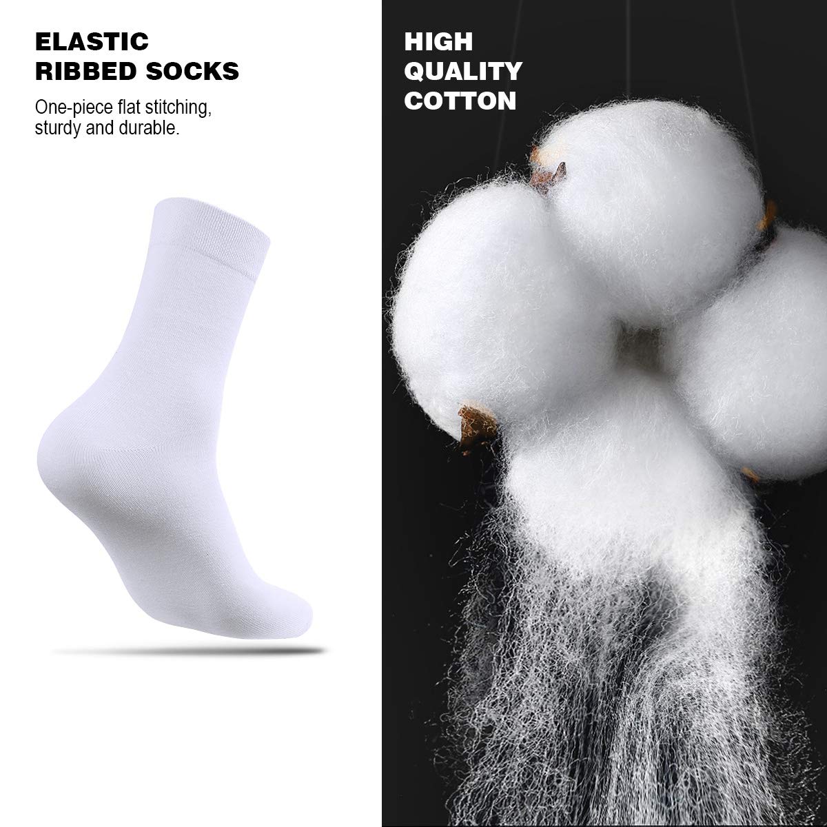 Calcetines de Deporte Running para Hombre y Mujer - 6 Pares Termicos en Negro y Blanco - Algodón Transpirable Suave y Cómodo para Trabajo 35-38