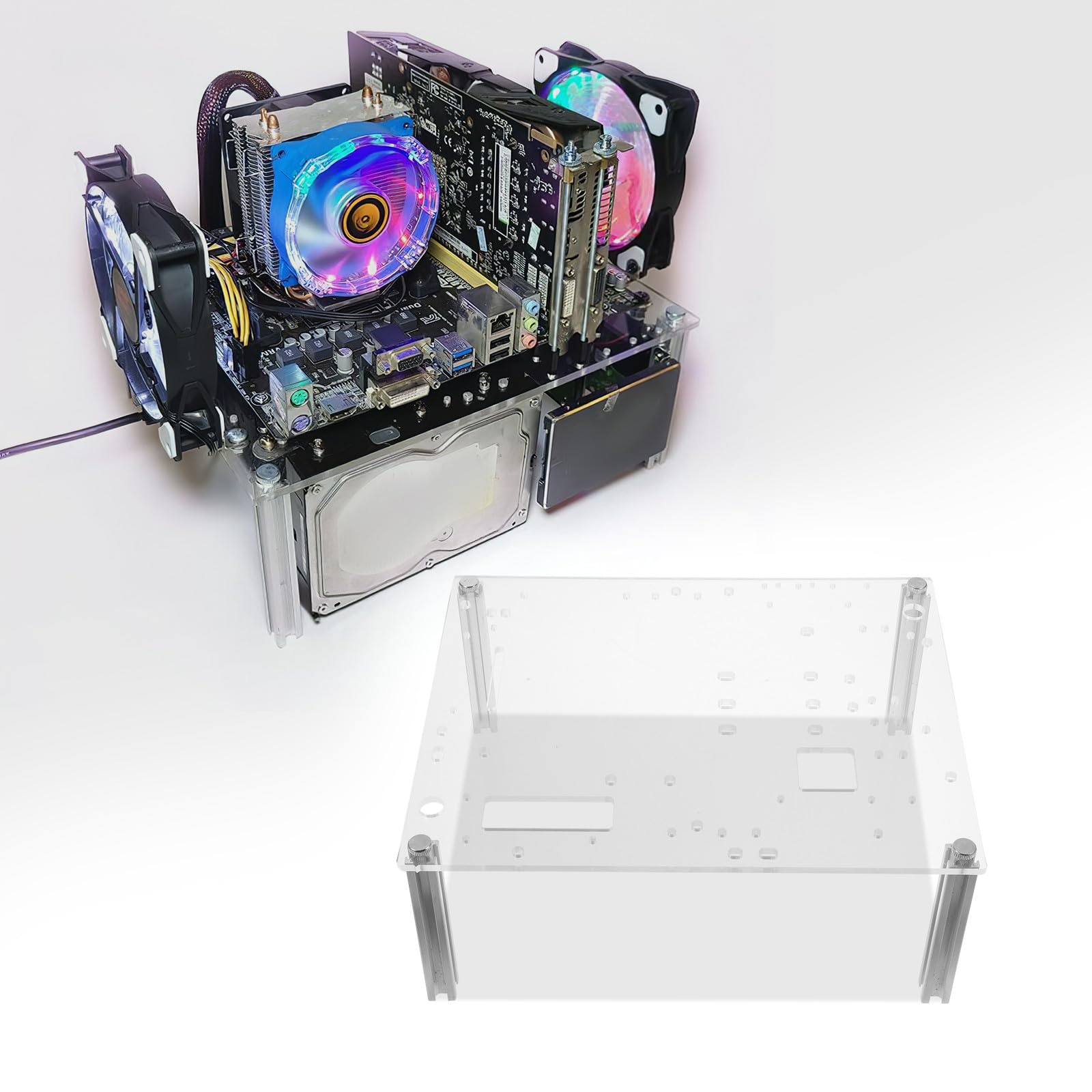 Supporto per Computer Aperto Telaio Open Air Compatto per Case Mini/Micro ATX Base Stabile per Test e Manutenzione PC Accessorio Resistente per Professionisti