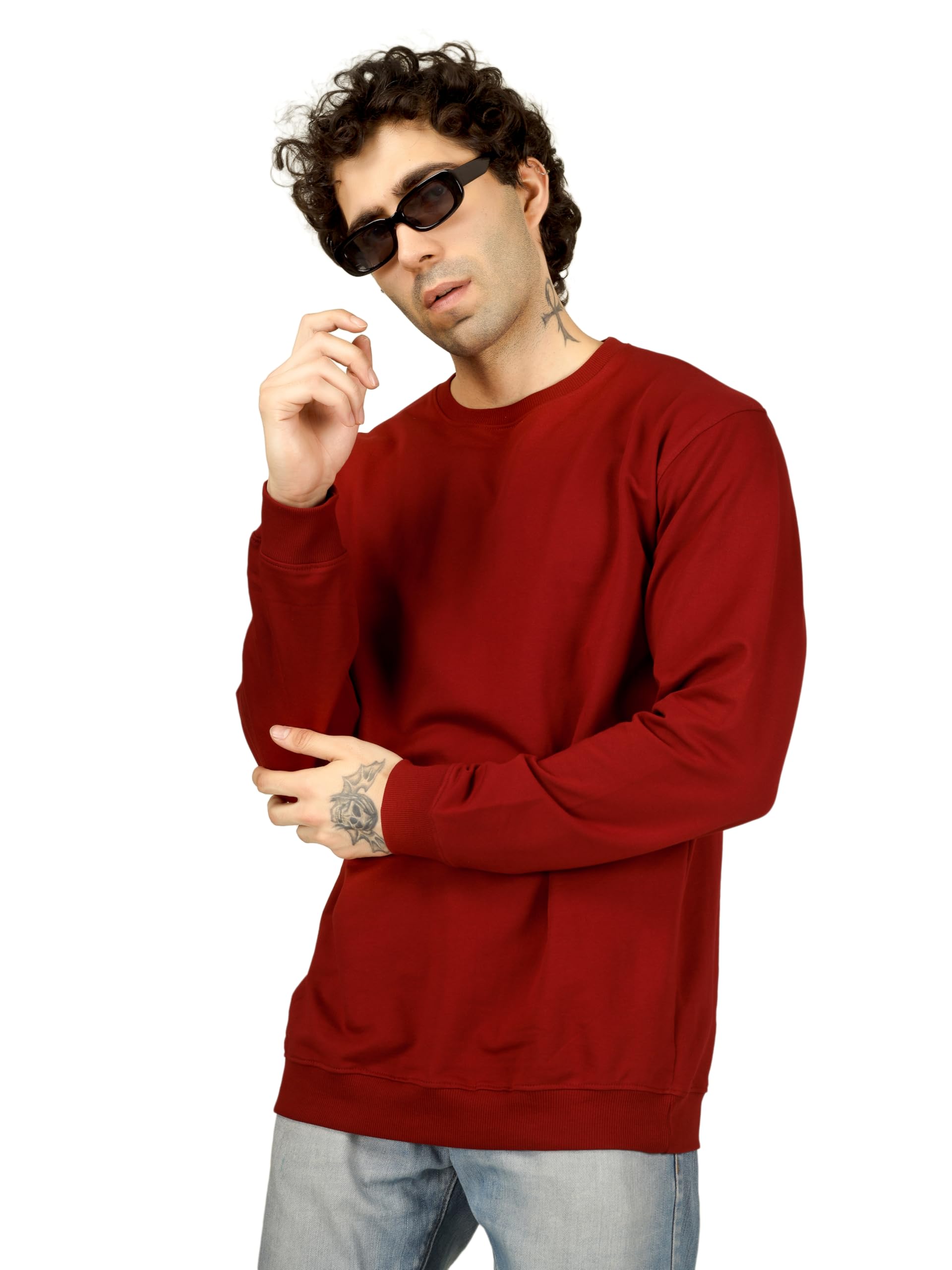 Men Solid Cotton Regular Full Sleeves Sweatshirts-picture-49