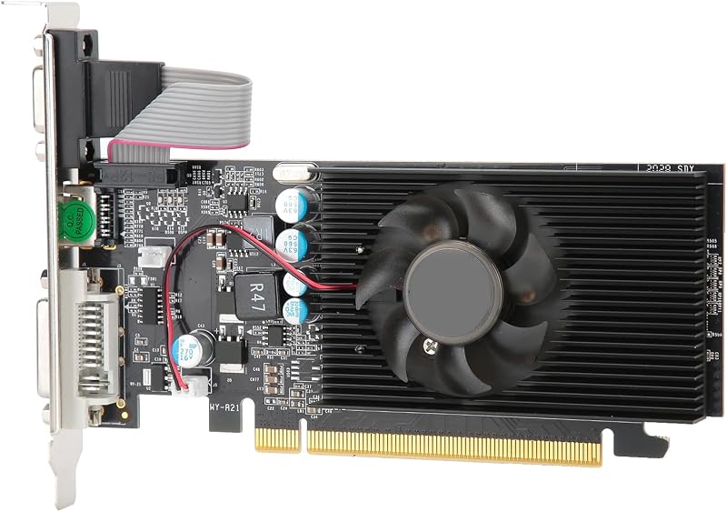 VBESTLIFE GT210 1GB DDR2 Videokártya - Alacsony zajszintű PCI Express 2.0 Grafikus Kártya DVI/HDMI/VGA Csatlakozókkal, 1080p Full HD Felbont