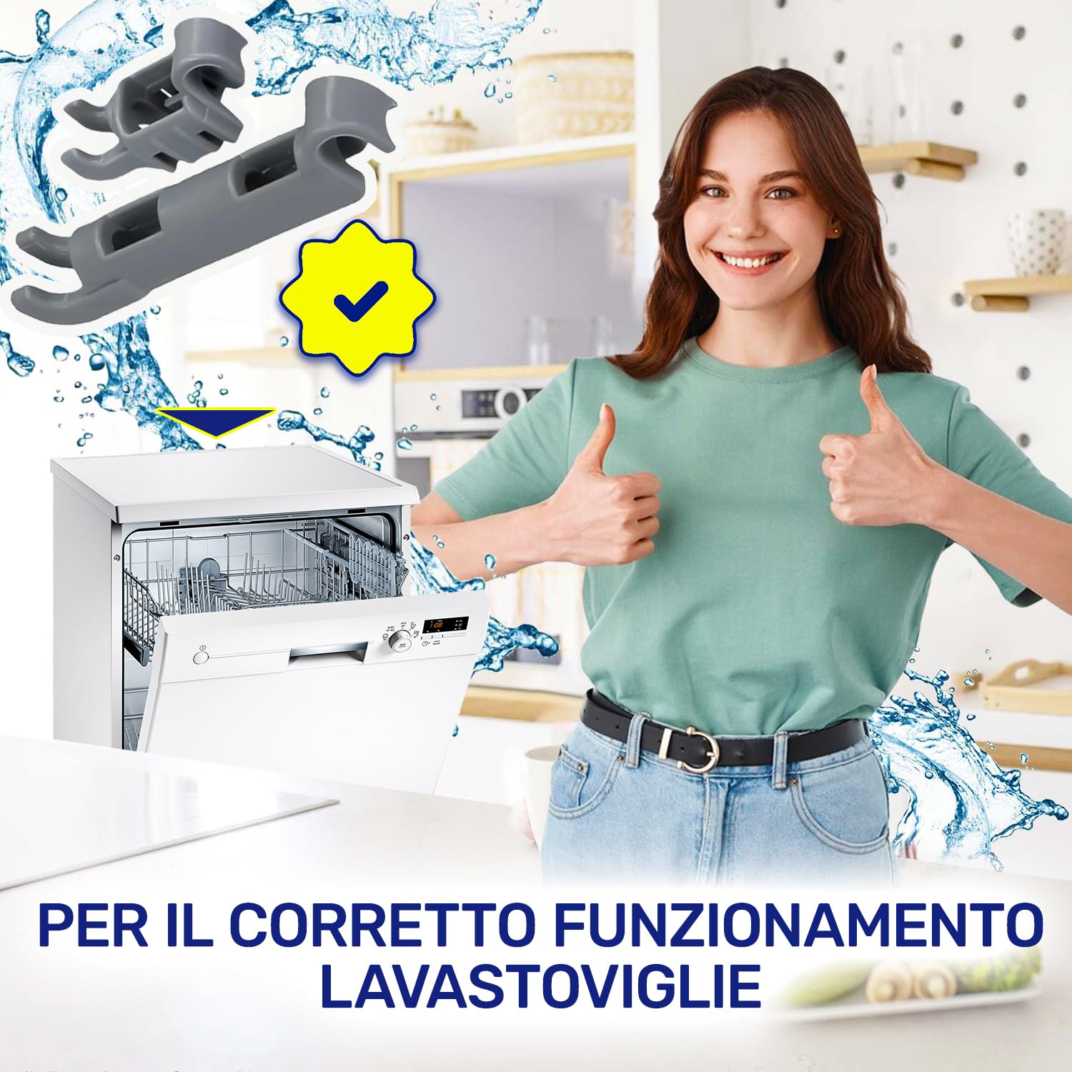 MONTERAL 3 Cuscinetti Di Fissaggio Per Cestello Superiore Lavastoviglie - Ricambio Originale 00418674 418674 Per Bosch, Siemens, Balay, Neff - Garanzia 10 Anni