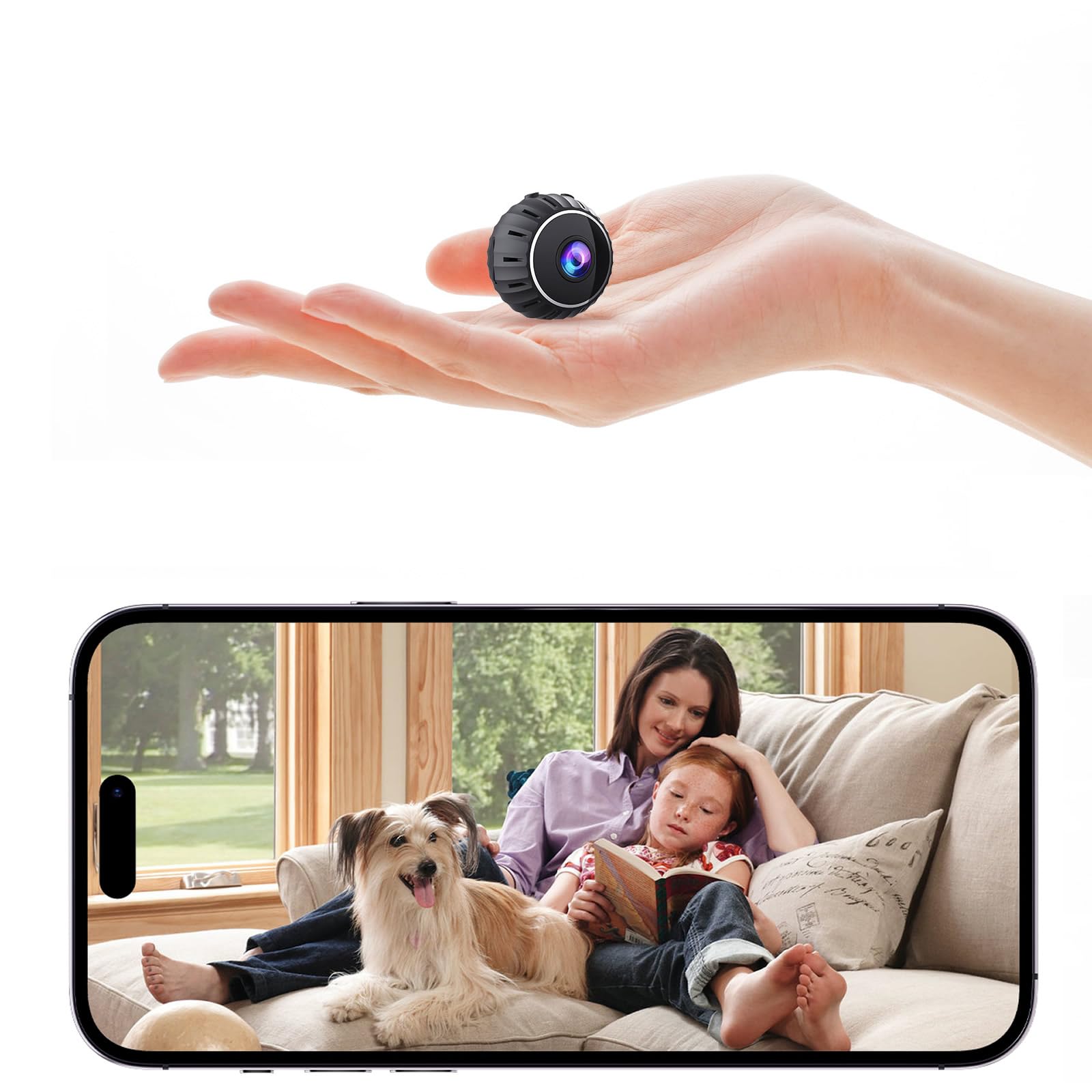 Small Cameras Hidden Wireless 2K HD, Spy Mini Indoor Camera and Hidden Cameras WiFi for Pets, Babies, Rooms or Doorways, Security Camera and Spy Camera with Night Vision