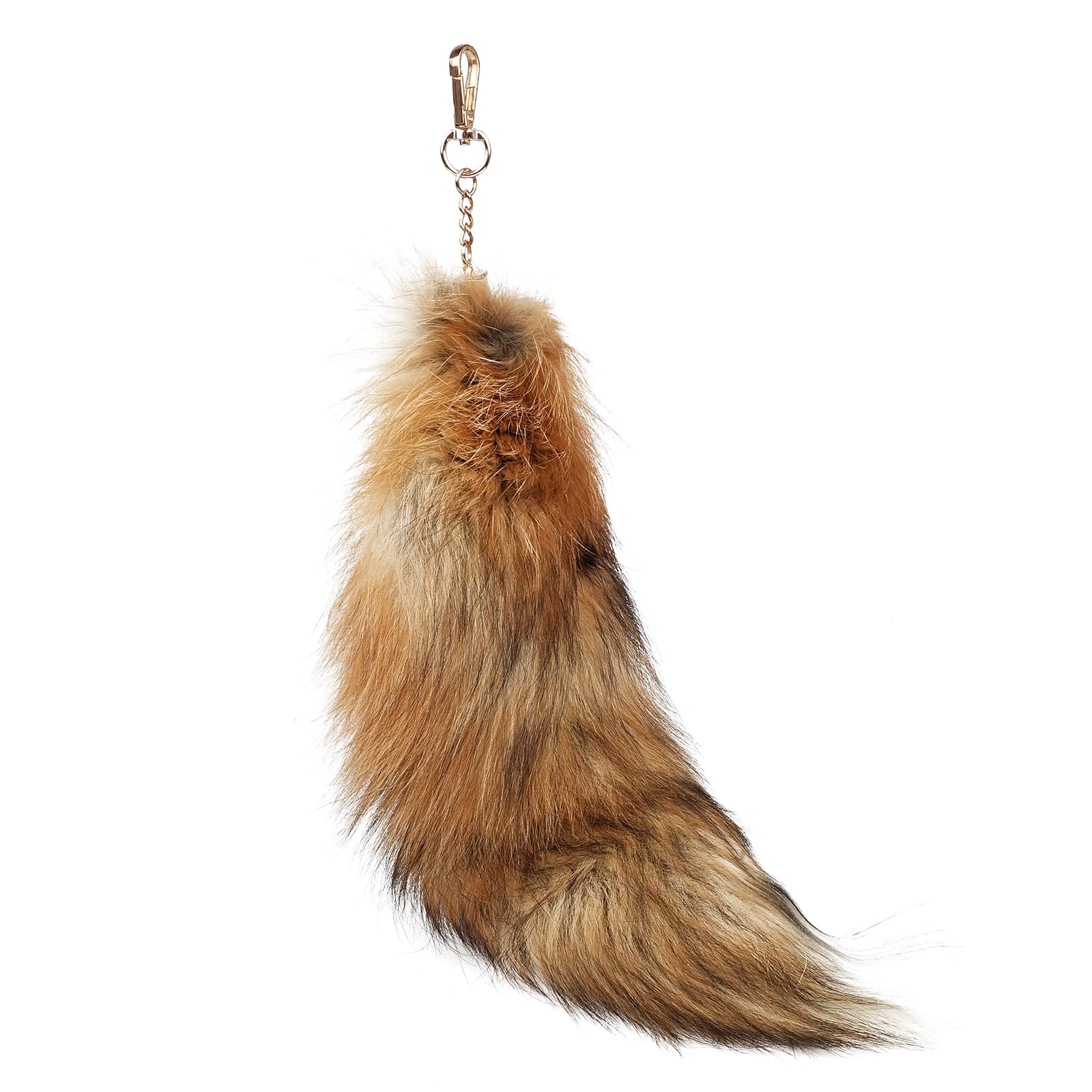Bonlting Fluffy Fox Tail Fur Keychain Realistic Animal Tail Cosplay Toy Handbag Accessories Key Chain