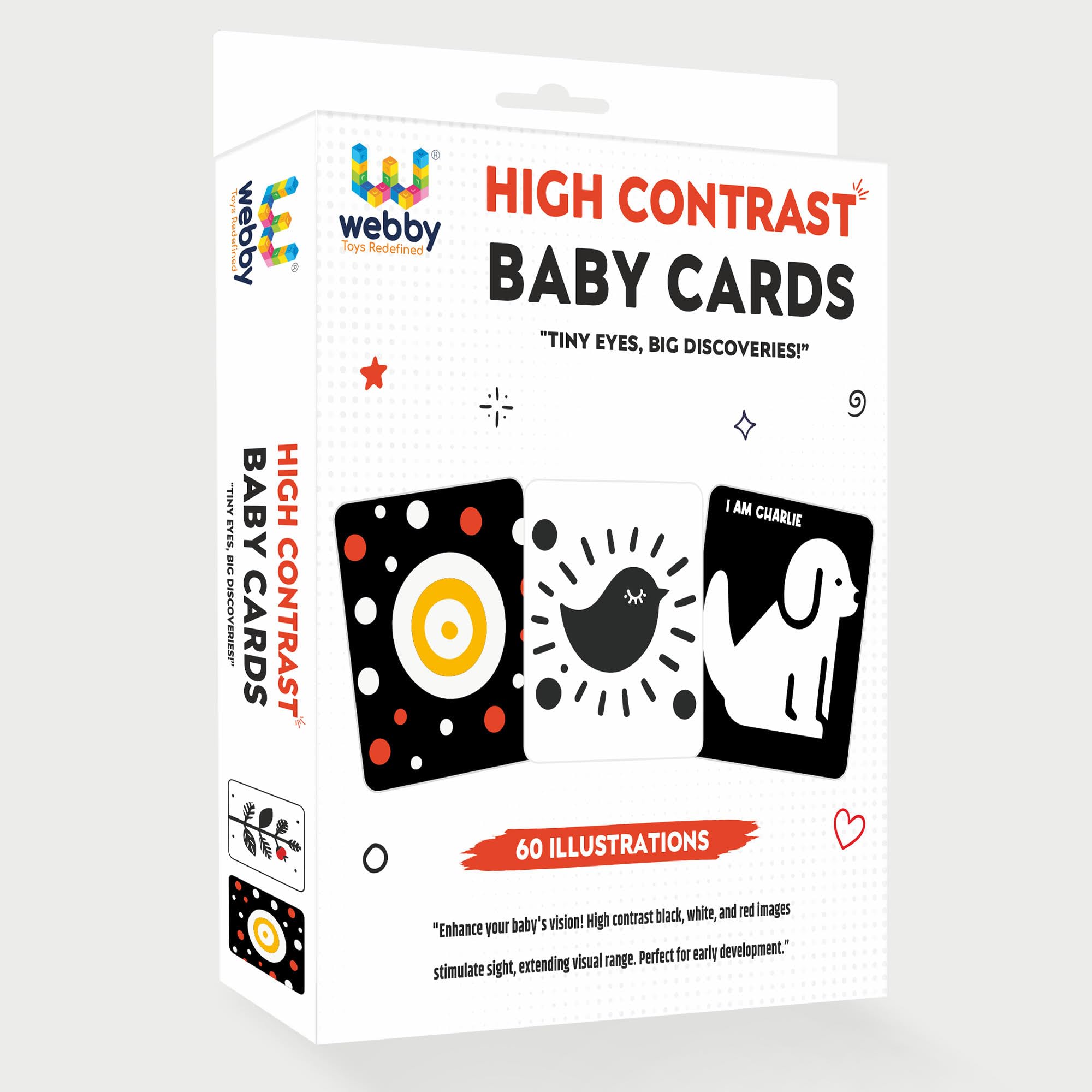 Webby High Contrast Baby Flashcards | Brain Development Toys | Visual Stimulation Activity Cards | 30 Cards, 60 Illustrations Black & White Sensory Development Cards for Newborn, Infants and Babies (B0D76NF85J) Amazon Price History, Amazon Price Tracker