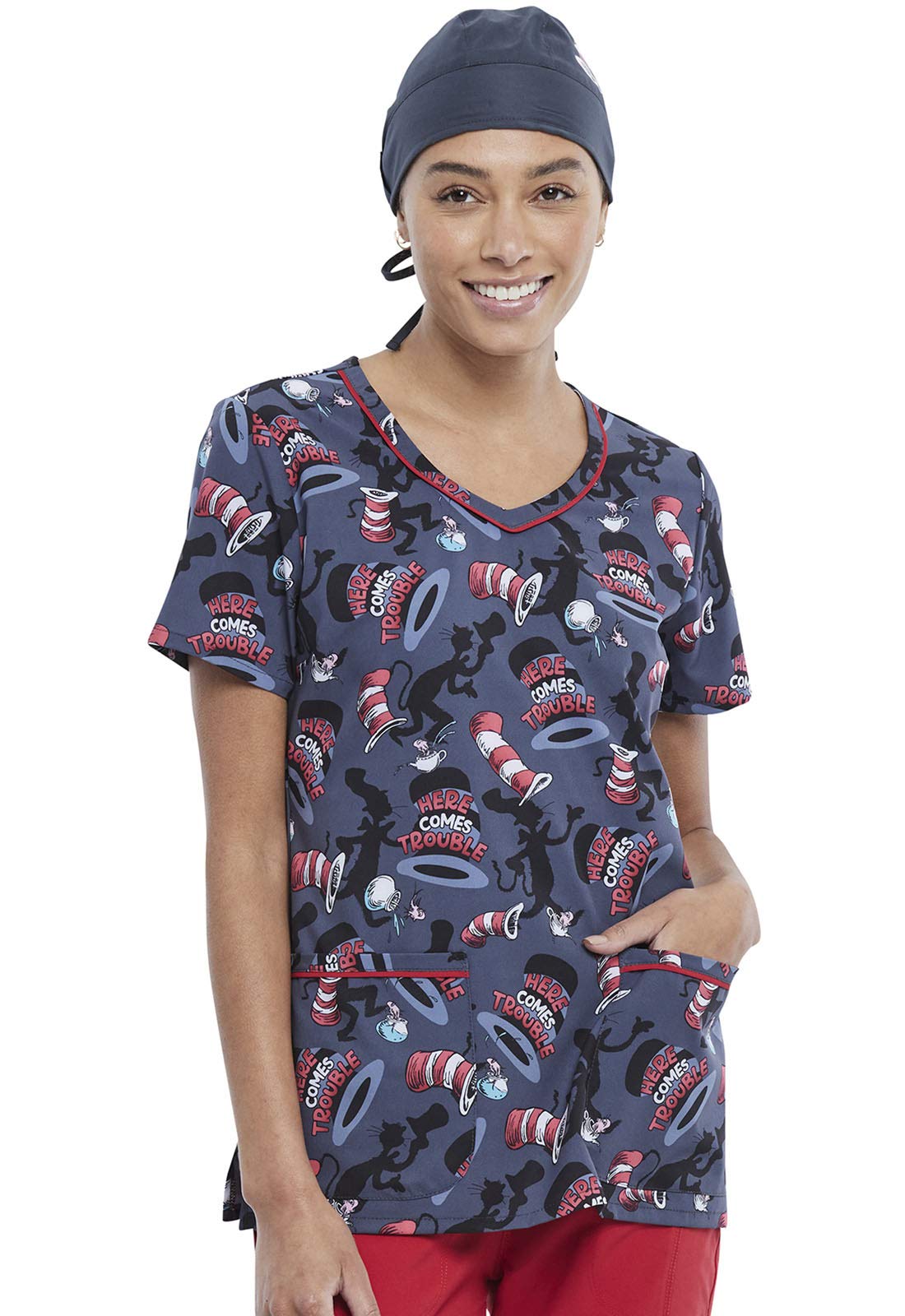 Tooniforms Men & Women Scrubs Hat TF512, One Size, Trouble Maker