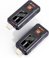 Bovbox 2026 Wireless HDMI Transmitter Receiver: 1050FT/350M Range, 1080P@60Hz, 20 Channels, LCD Display for Live Streaming, Church, Events