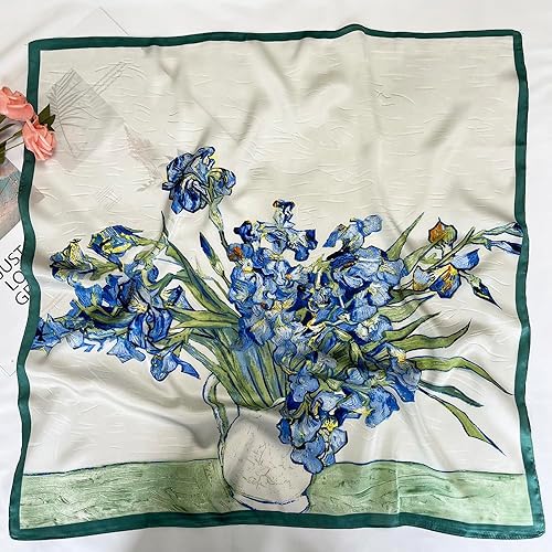 Miniatura 154 de FONYVE - Pañuelo de satén sedoso de tamaño mediano para mujer, cuadrado, 27.5 x 27.5 pulgadas