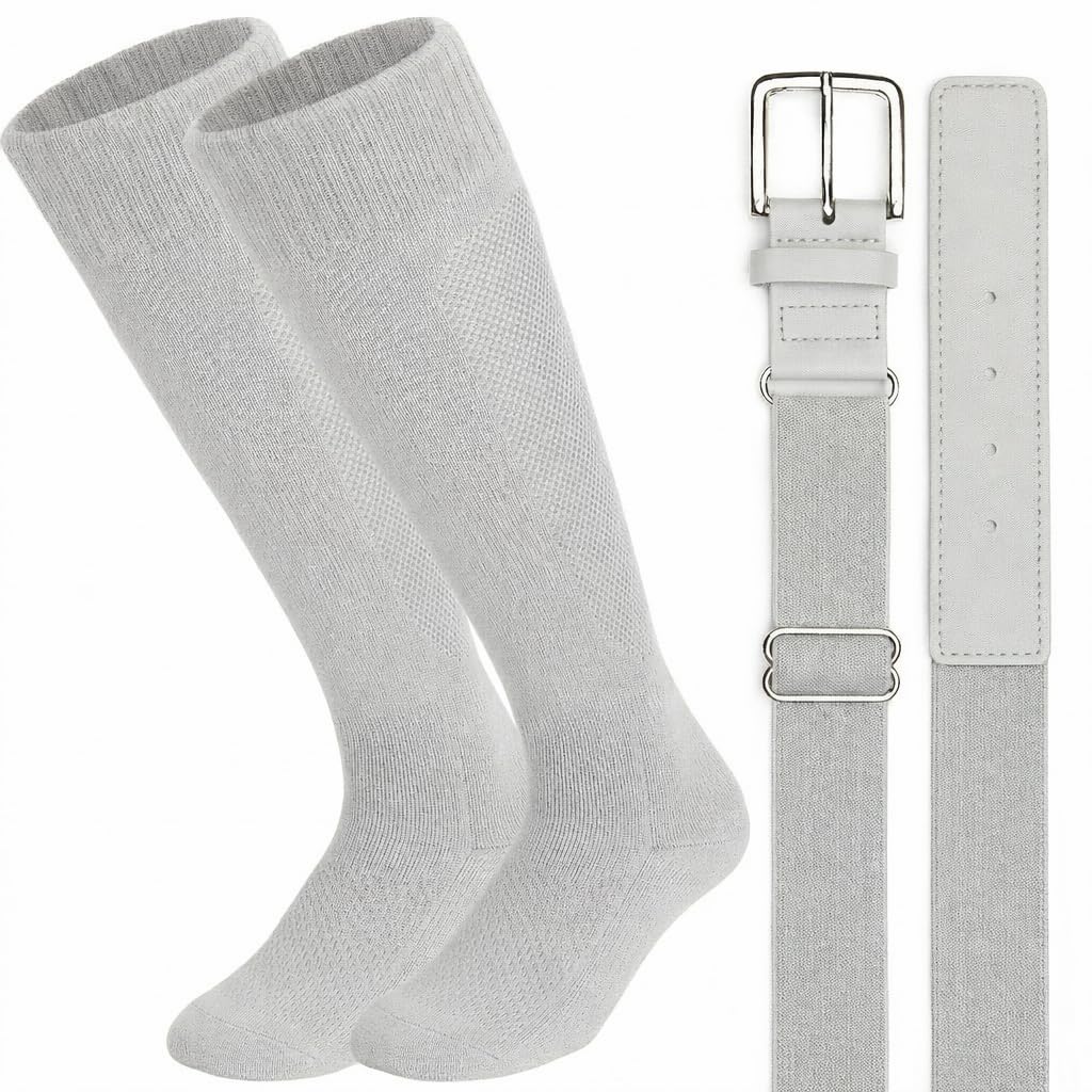 Baseball Socks and Belt Combo for Youth Adult Softball Sock Belt for Boys and Girls