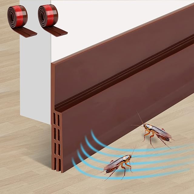 AiQInu Draught Excluder for Doors, Set of 2, Self-Adhesive Replacement Seal, Cut to Size, Suitable for Sound Protection, Against Insects, Weather Protection Strips