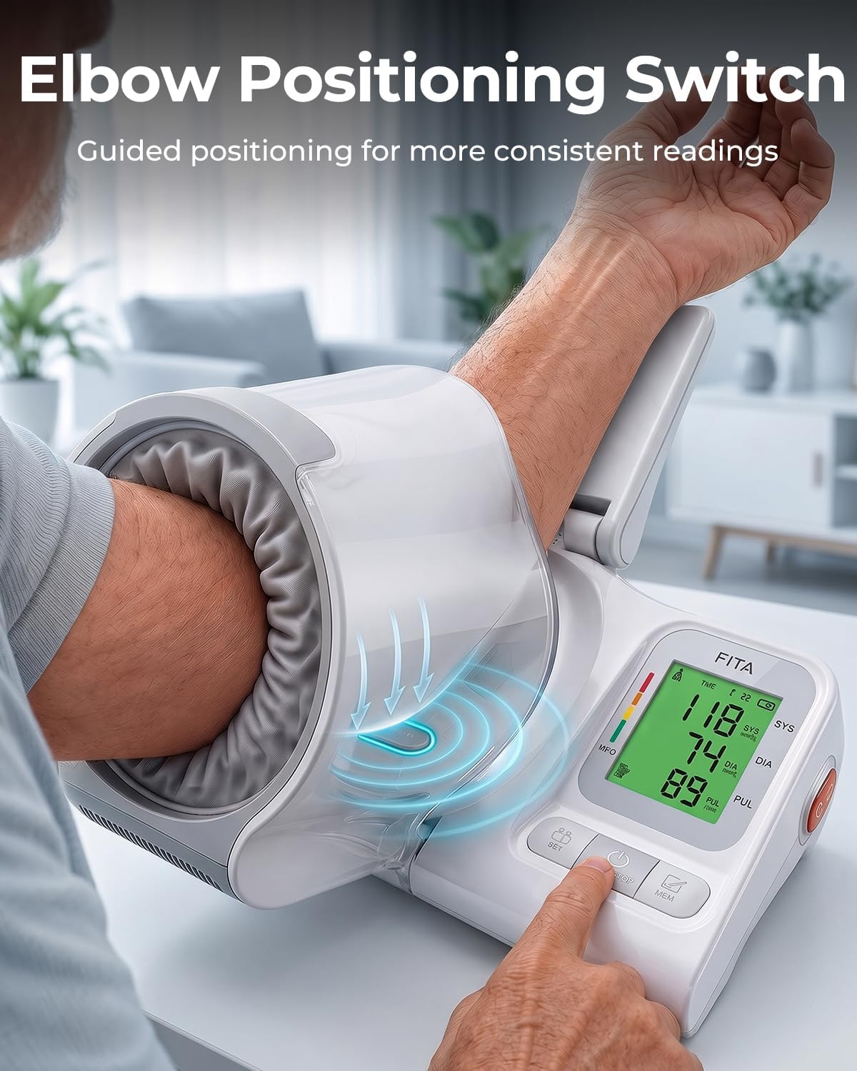 FITA Blood Pressure Monitor, No-Wrap bp Monitors for Home use, FDA-Cleared
