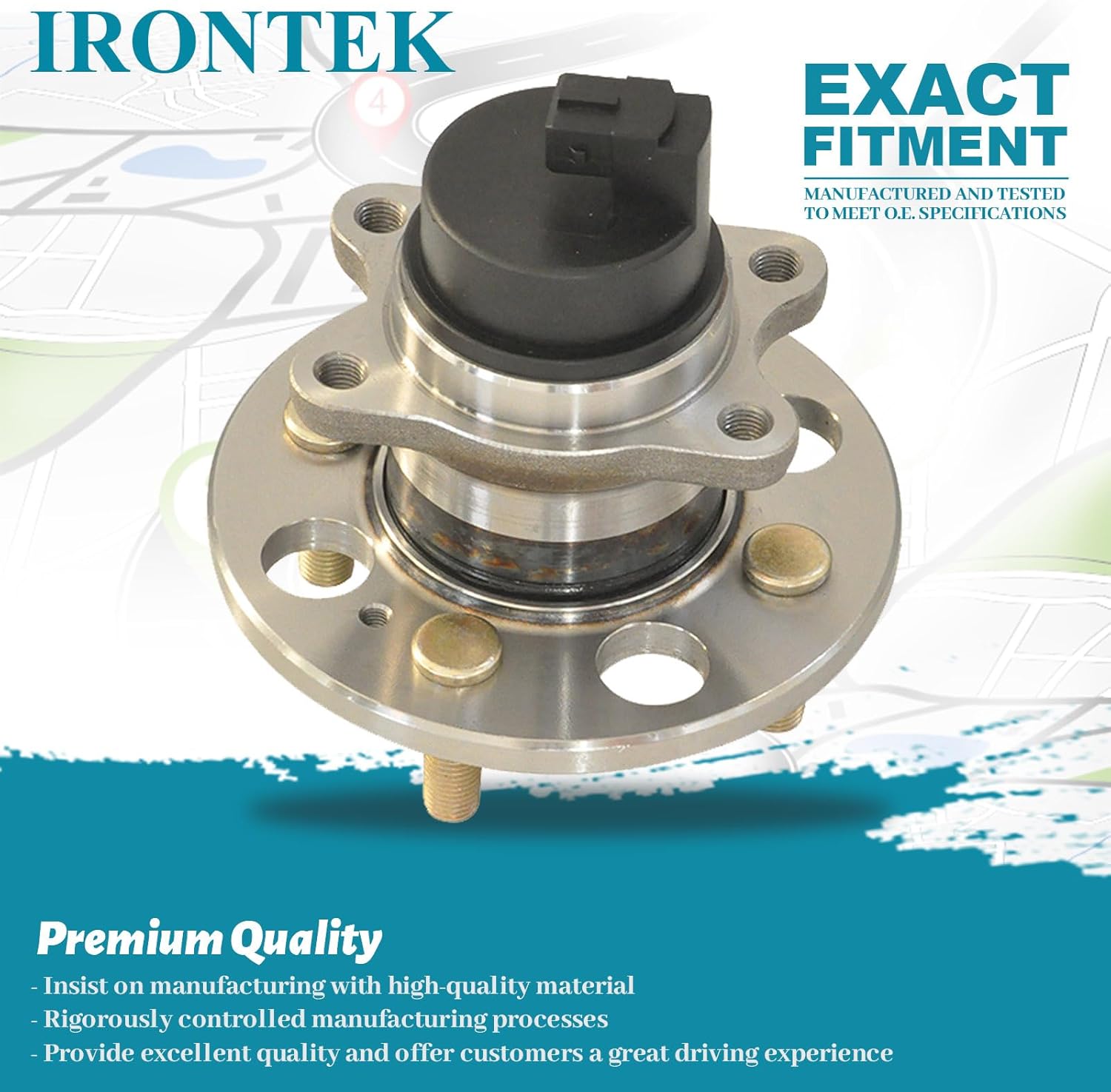 IRONTEK Rear Wheel Bearing and Hub Assembly 512324 Fit for Hyundai 2006-2011 Accent, for Kia 2006-2011 Rio/ Rio5 4 Lugs 1PCS - Image 5