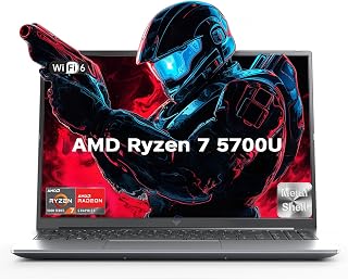 MALLRACE LX15PRO Ryzen 7 5700U Gaming Laptop: 16GB DDR4, 512GB SSD, Radeon Graphics, WiFi 6, 15.6" FHD IPS