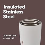 Owala SmoothSip Slider Gobelet de café en acier inoxydable isolé, tasse de café glacé réutilisable, tasse à café chaud, BPA Gratuit 12 oz, Vanilla Bean
