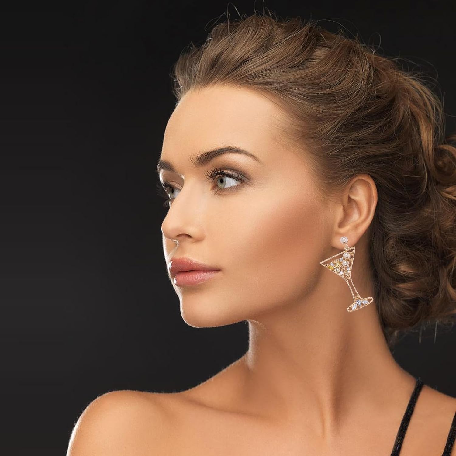 Martini Earrings for Women Cute Dangle Earrings Trendy Fun Statement Cocktail Earrings Martini Wine Glass Dangle Earrings Champagne Margarita Espresso Martini Party Decor Gifts for Holiday Christmas - Image 5