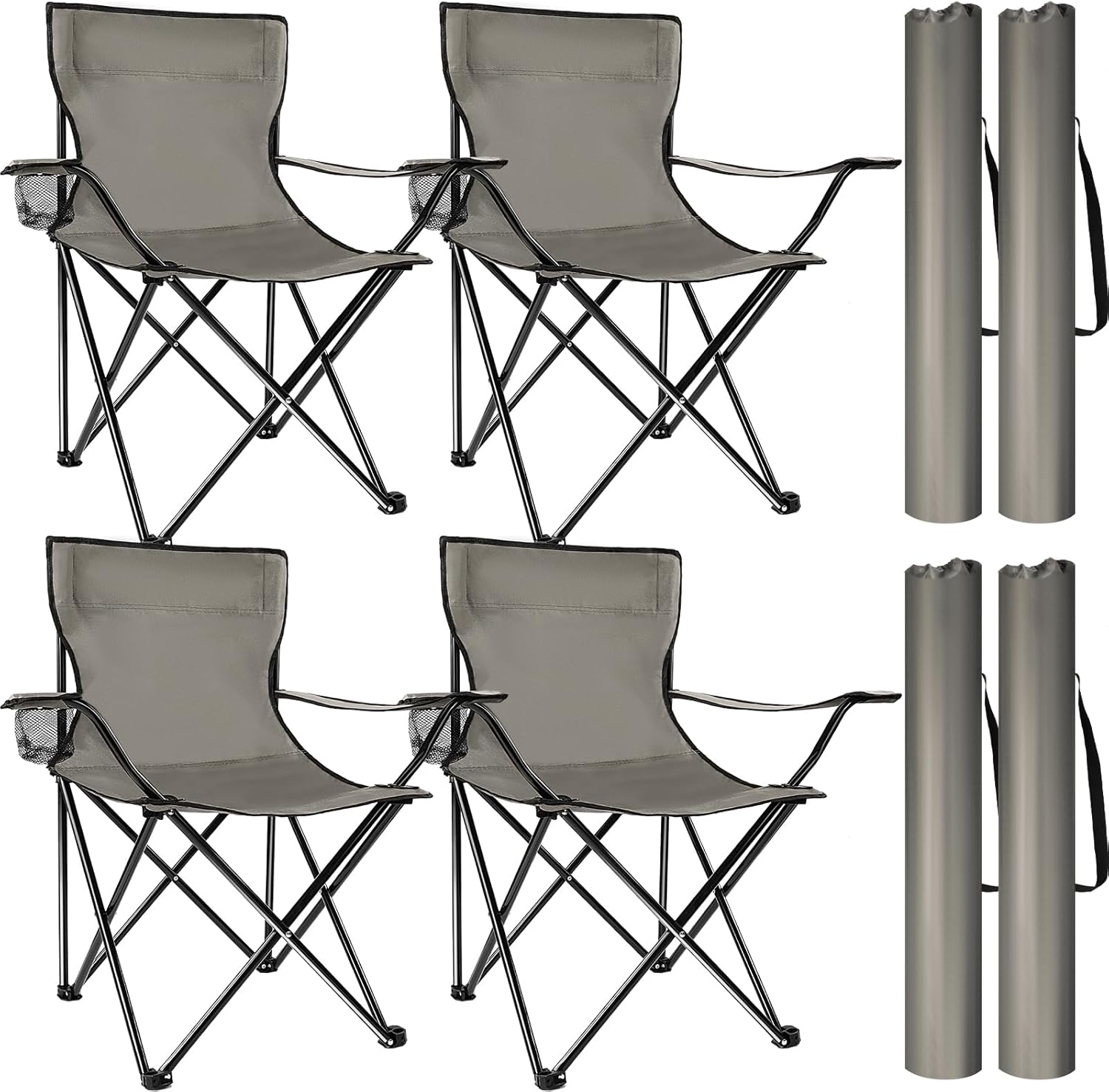 FairySandy 4 Pack Folding Camping Chairs with Carrying Bag