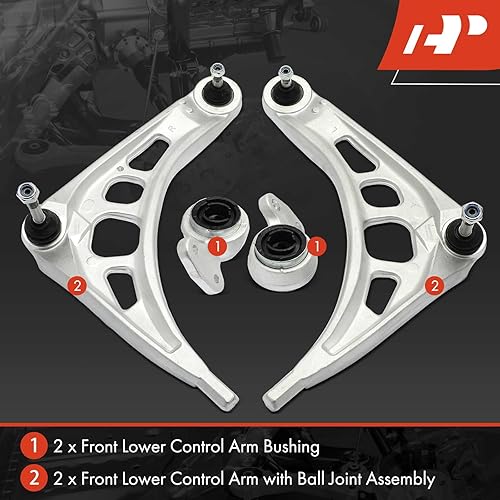 Miniatura 3 de A-Premium Juego de 4, brazo de control inferior delantero, buje de brazo de control inferior, compatible con BMW E46 y E85 Series - 1999-2008 -