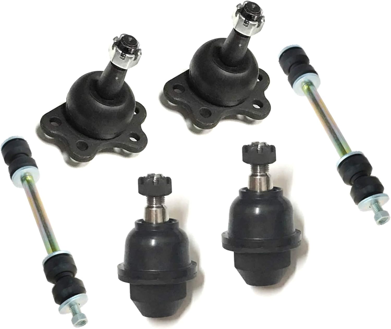 6 Pc Suspension Kit Upper and Lower Ball Joints, Sway Bar Links K6292 K6477 K80631 Compatible with 1995-2000 Chevrolet K1500 Tahoe GMC Yukon - PartsW