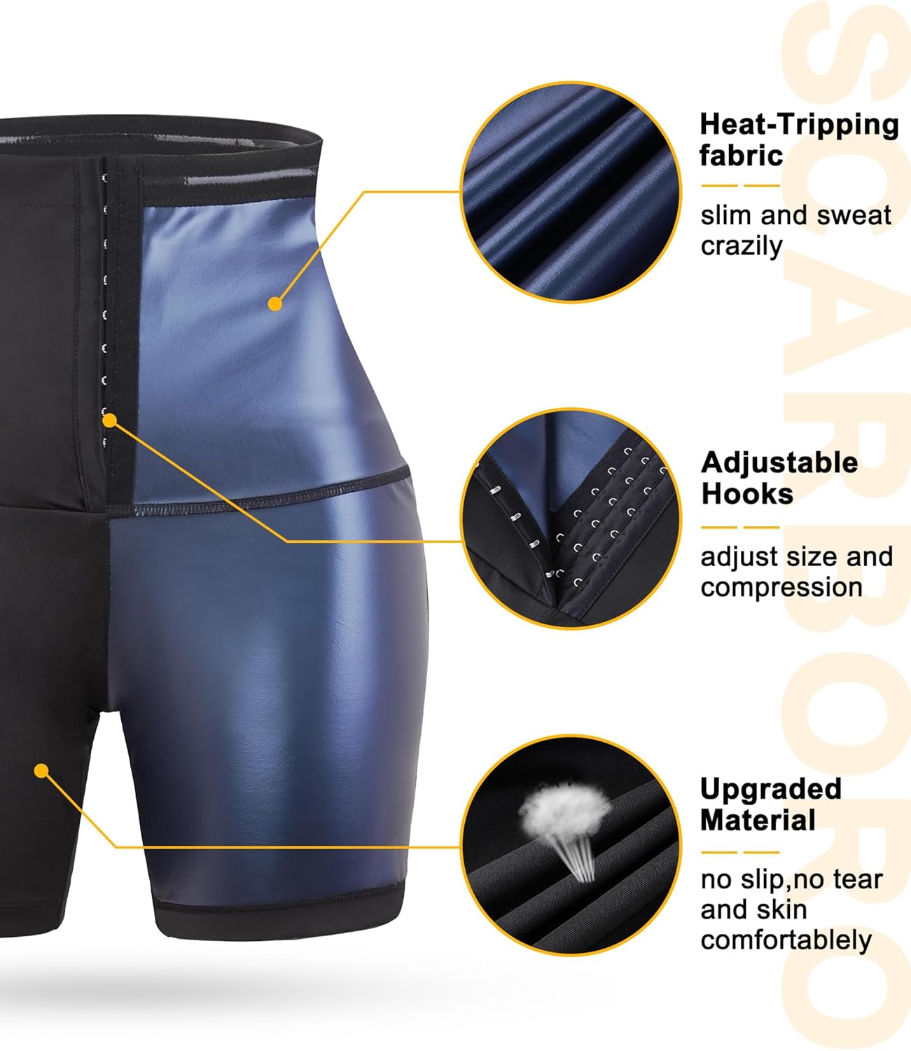 TrainingGirl Compression Sweat Shorts for Women Workout Sauna Suit Gym Sets High Waist Trainer Thigh Fat Slimmer Yoga Pants - Image 4