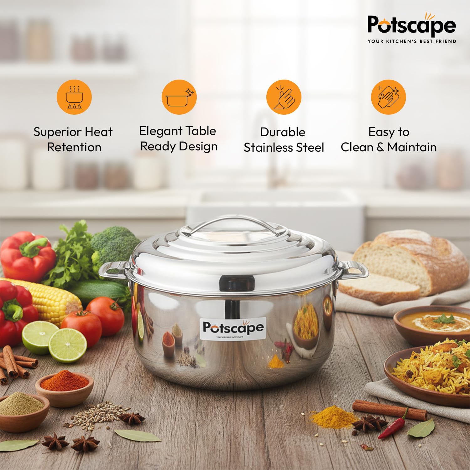 Regal Hot Casserole - Stainless Steel Hotpot -6