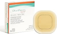 Vista 1 de ConvaTec DuoDERM Signal CGF - Apósito adhesivo estéril con borde cónico hidrocoloide de 4 x 4 pulgadas con indicador de cambio para heridas
