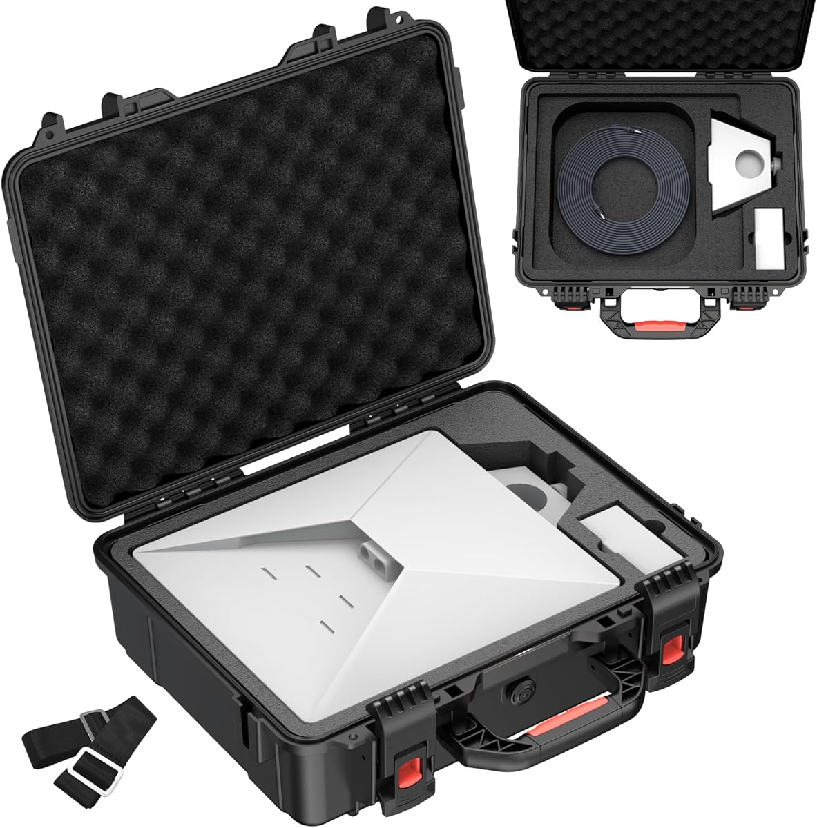 Starlink Mini Case, IP67 Waterproof Hard case Fits Star Link Mini Dish, Portable Shoulder Dual Carry Options with Precision Cut Foam For Starlink Accessories,Ideal for Travel and Camping
